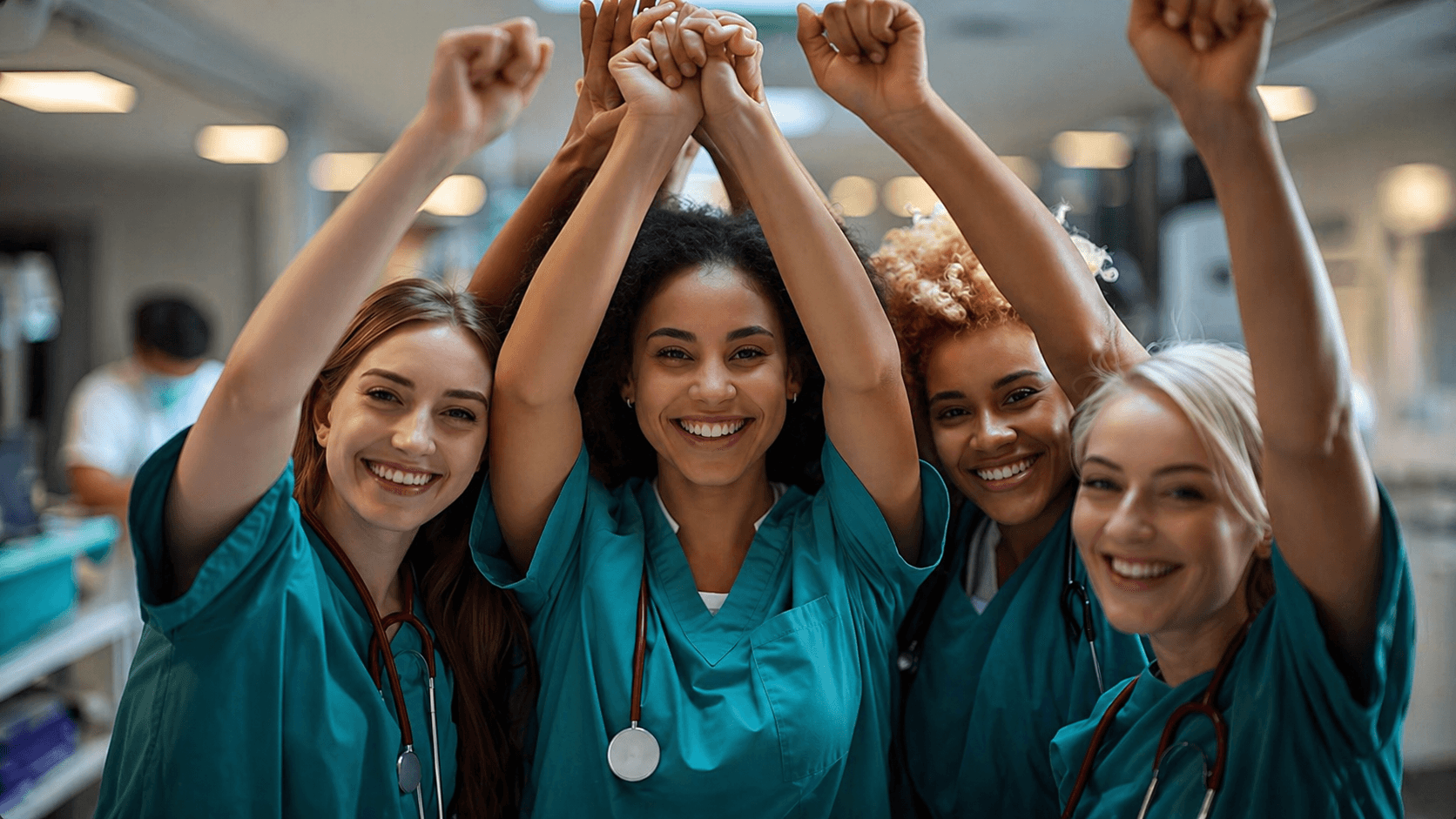 Nurses celebrating together